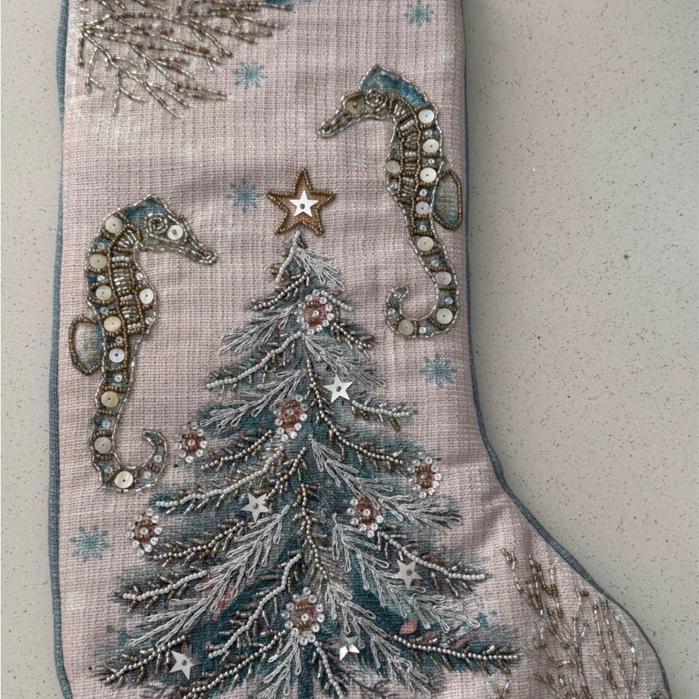 Embroidered Sea Life Holiday Stockings